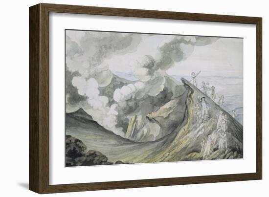 The Ascent of Vesuvius, 1785-91 (W/C over Graphite on Paper)-Henry Tresham-Framed Giclee Print