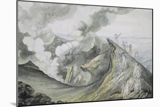 The Ascent of Vesuvius, 1785-91 (W/C over Graphite on Paper)-Henry Tresham-Mounted Giclee Print