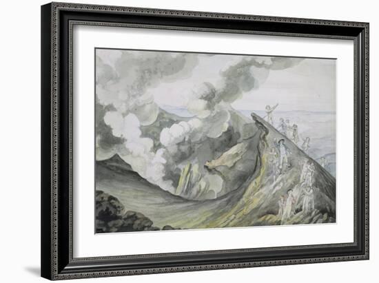 The Ascent of Vesuvius, 1785-91 (W/C over Graphite on Paper)-Henry Tresham-Framed Giclee Print