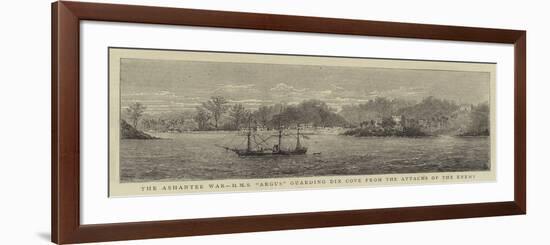 The Ashantee War, HMS Argus Guarding Dix Cove from the Attacks of the Enemy-null-Framed Giclee Print