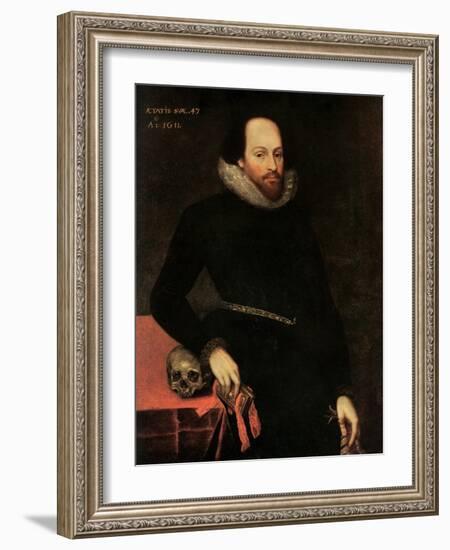 The Ashbourne Portrait of Shakespeare, 16th Century-Cornelius Ketel-Framed Giclee Print