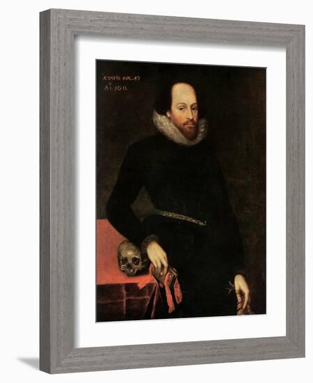 The Ashbourne Portrait of Shakespeare, 16th Century-Cornelius Ketel-Framed Giclee Print