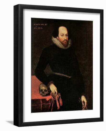 The Ashbourne Portrait of Shakespeare, 16th Century-Cornelius Ketel-Framed Giclee Print