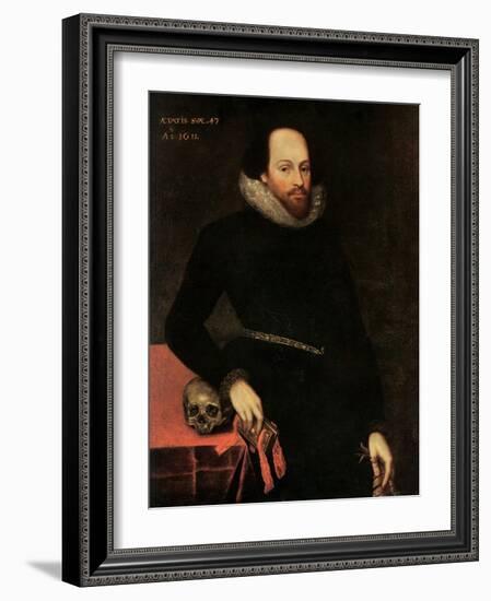 The Ashbourne Portrait of Shakespeare, 16th Century-Cornelius Ketel-Framed Giclee Print