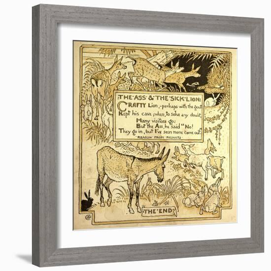 The Ass and the Sick Lion-null-Framed Giclee Print