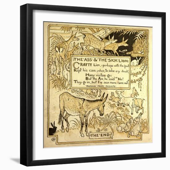 The Ass and the Sick Lion-null-Framed Giclee Print
