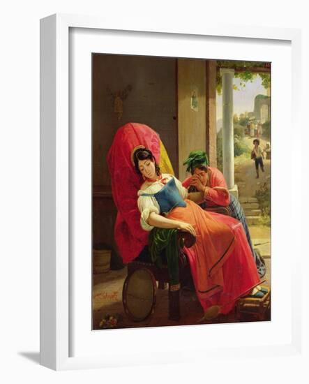 The Assassinated Woman, C.1824 (Oil on Canvas)-Jean Victor Schnetz-Framed Giclee Print