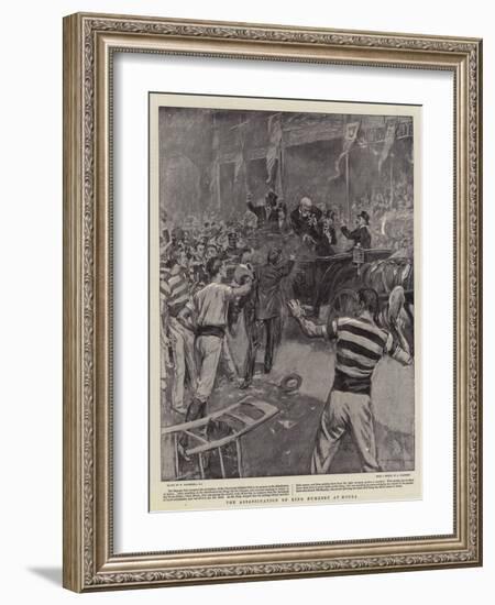 The Assassination of King Humbert at Monza-William Hatherell-Framed Giclee Print