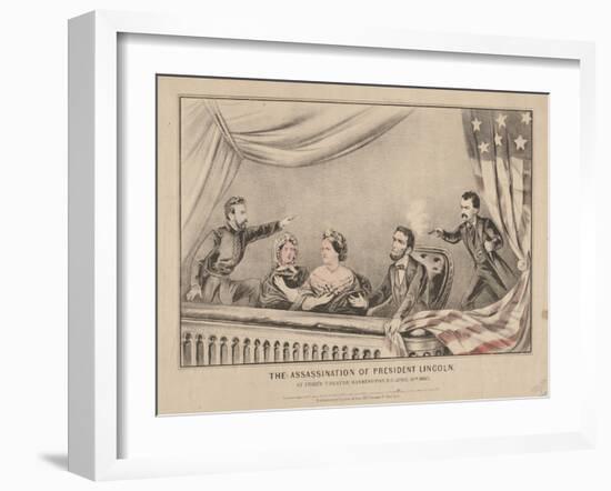 The Assassination of President Lincoln at Ford's Theatre, Washington, 1865-N. and Ives, J.M. Currier-Framed Giclee Print