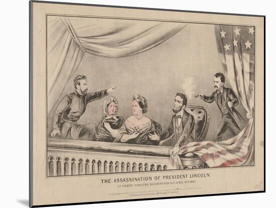 The Assassination of President Lincoln at Ford's Theatre, Washington, 1865-N. and Ives, J.M. Currier-Mounted Giclee Print
