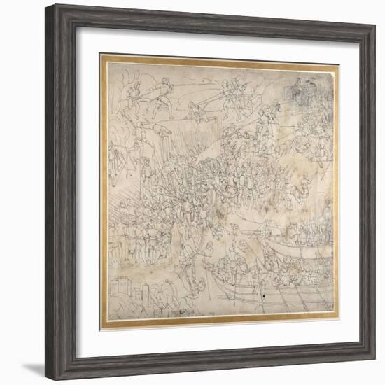 The Assault Near Rorschach on Lake Konstanz, C.1500-Albrecht Dürer-Framed Giclee Print