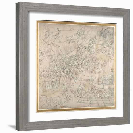 The Assault Near Rorschach on Lake Konstanz, C.1500-Albrecht Dürer-Framed Giclee Print