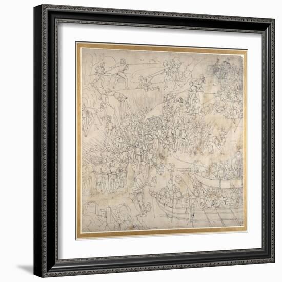 The Assault Near Rorschach on Lake Konstanz, C.1500-Albrecht Dürer-Framed Giclee Print