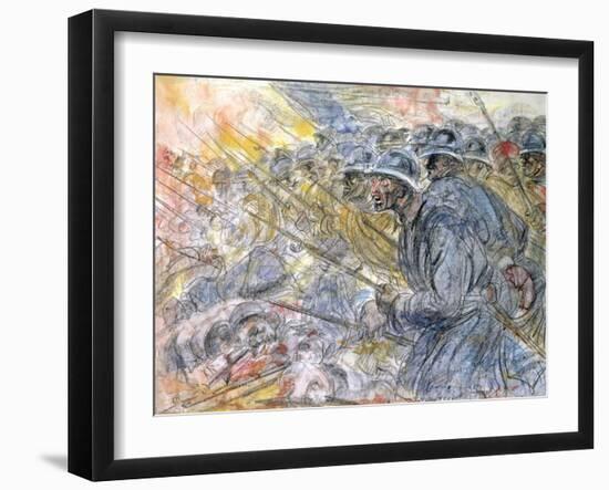 The Assault, Verdun-Henri de Groux-Framed Giclee Print