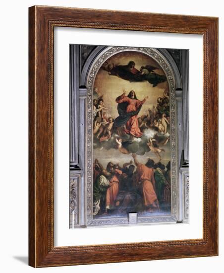 The Assumption by Titian, S. Maria Dei Frari, Venice, Veneto, Italy-Walter Rawlings-Framed Photographic Print