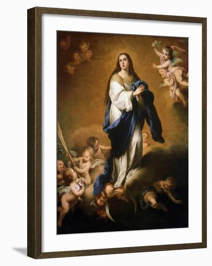 The Assumption of the Blessed Virgin Mary, Between 1645 and 1655-Bartolomé Esteban Murillo-Framed Giclee Print
