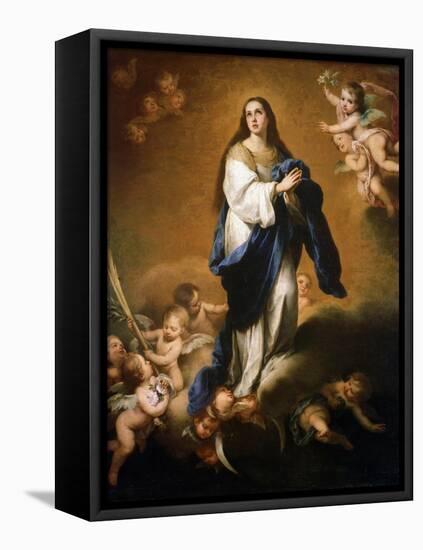 The Assumption of the Blessed Virgin Mary, Between 1645 and 1655-Bartolomé Esteban Murillo-Framed Premier Image Canvas