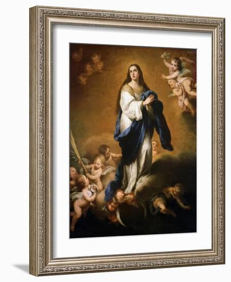 The Assumption of the Blessed Virgin Mary, Between 1645 and 1655-Bartolomé Esteban Murillo-Framed Giclee Print