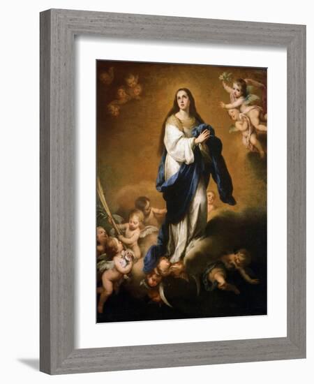 The Assumption of the Blessed Virgin Mary, Between 1645 and 1655-Bartolomé Esteban Murillo-Framed Giclee Print