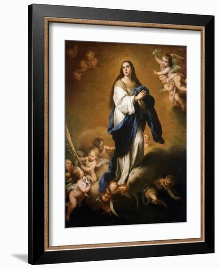 The Assumption of the Blessed Virgin Mary, Between 1645 and 1655-Bartolomé Esteban Murillo-Framed Giclee Print