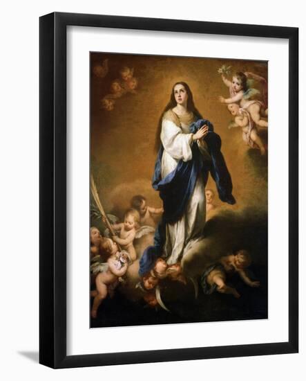 The Assumption of the Blessed Virgin Mary, Between 1645 and 1655-Bartolomé Esteban Murillo-Framed Giclee Print