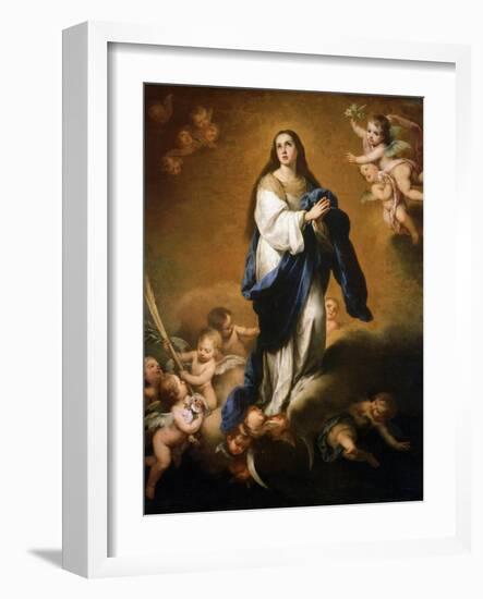 The Assumption of the Blessed Virgin Mary, Between 1645 and 1655-Bartolomé Esteban Murillo-Framed Giclee Print