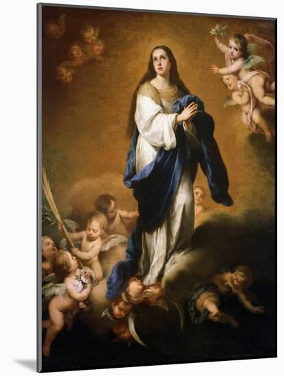 The Assumption of the Blessed Virgin Mary, Between 1645 and 1655-Bartolomé Esteban Murillo-Mounted Giclee Print