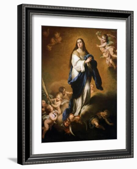 The Assumption of the Blessed Virgin Mary, Between 1645 and 1655-Bartolomé Esteban Murillo-Framed Giclee Print