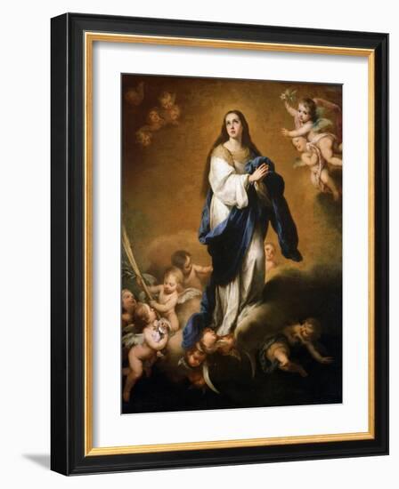 The Assumption of the Blessed Virgin Mary, Between 1645 and 1655-Bartolomé Esteban Murillo-Framed Giclee Print