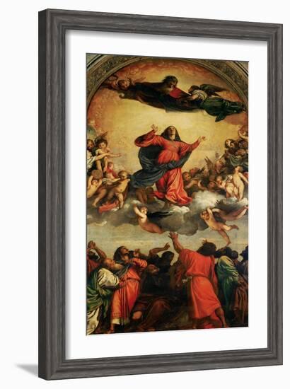 The Assumption of the Virgin, 1516-18-Titian (Tiziano Vecelli)-Framed Giclee Print