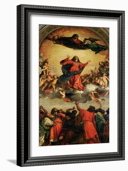 The Assumption of the Virgin, 1516-18-Titian (Tiziano Vecelli)-Framed Giclee Print