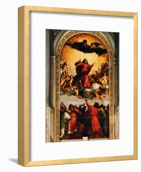 The Assumption of the Virgin, 1516-18-Titian (Tiziano Vecelli)-Framed Giclee Print