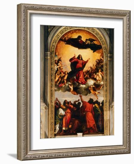 The Assumption of the Virgin, 1516-18-Titian (Tiziano Vecelli)-Framed Giclee Print