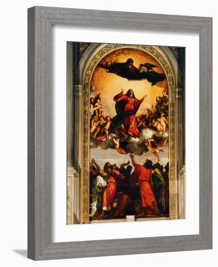 The Assumption of the Virgin, 1516-18-Titian (Tiziano Vecelli)-Framed Giclee Print