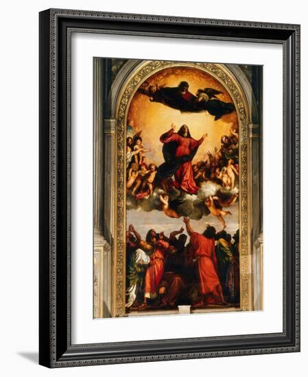 The Assumption of the Virgin, 1516-18-Titian (Tiziano Vecelli)-Framed Giclee Print