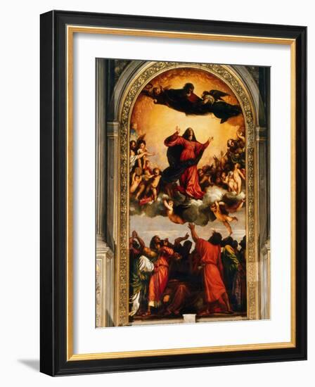 The Assumption of the Virgin, 1516-18-Titian (Tiziano Vecelli)-Framed Giclee Print