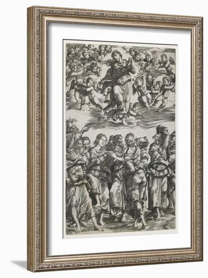 The Assumption of the Virgin, 1517-Domenico Campagnola-Framed Giclee Print