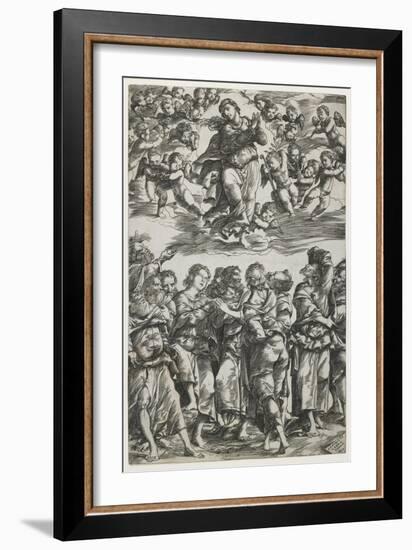 The Assumption of the Virgin, 1517-Domenico Campagnola-Framed Giclee Print