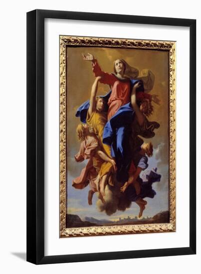 The Assumption of the Virgin, 1650 (Oil on Canvas)-Nicolas Poussin-Framed Giclee Print