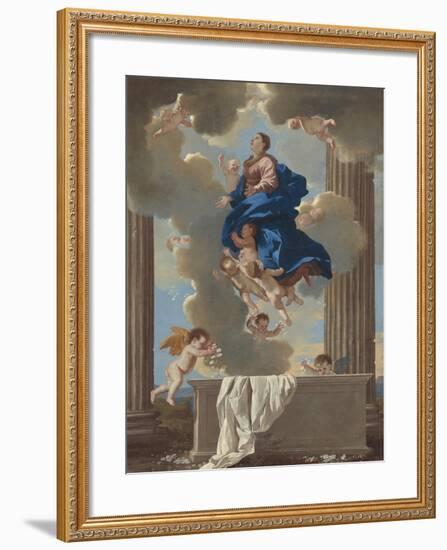 The Assumption of the Virgin, c.1630-32-Nicolas Poussin-Framed Giclee Print