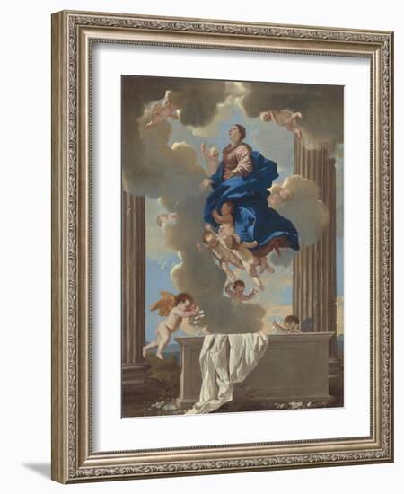 The Assumption of the Virgin, c.1630-32-Nicolas Poussin-Framed Giclee Print