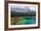 The Astonishing Colours of the Water of the Karersee, in Trentino, During a Rainy Day-Fabio Lotti-Framed Photographic Print