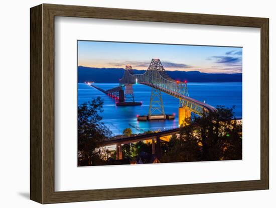 The Astoria-Megler Bridge over the Columbia River, Astoria, Oregon, USA-Mark A Johnson-Framed Photographic Print