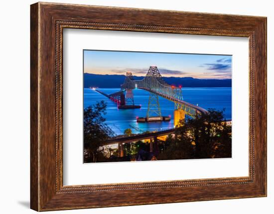 The Astoria-Megler Bridge over the Columbia River, Astoria, Oregon, USA-Mark A Johnson-Framed Photographic Print