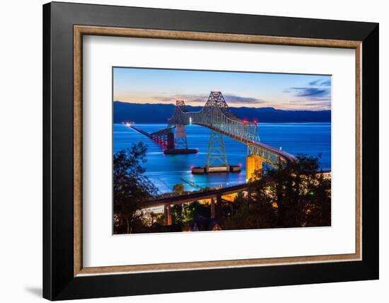 The Astoria-Megler Bridge over the Columbia River, Astoria, Oregon, USA-Mark A Johnson-Framed Photographic Print