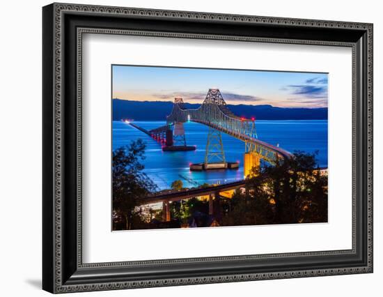 The Astoria-Megler Bridge over the Columbia River, Astoria, Oregon, USA-Mark A Johnson-Framed Photographic Print