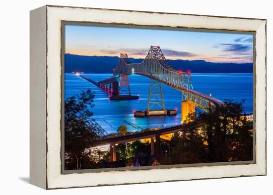 The Astoria-Megler Bridge over the Columbia River, Astoria, Oregon, USA-Mark A Johnson-Framed Premier Image Canvas