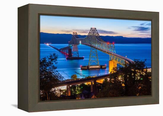 The Astoria-Megler Bridge over the Columbia River, Astoria, Oregon, USA-Mark A Johnson-Framed Premier Image Canvas