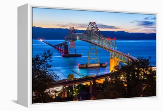 The Astoria-Megler Bridge over the Columbia River, Astoria, Oregon, USA-Mark A Johnson-Framed Premier Image Canvas