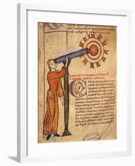 The Astronomer, Miniature from the Treaty of Astrology, Latin Manuscript-null-Framed Giclee Print